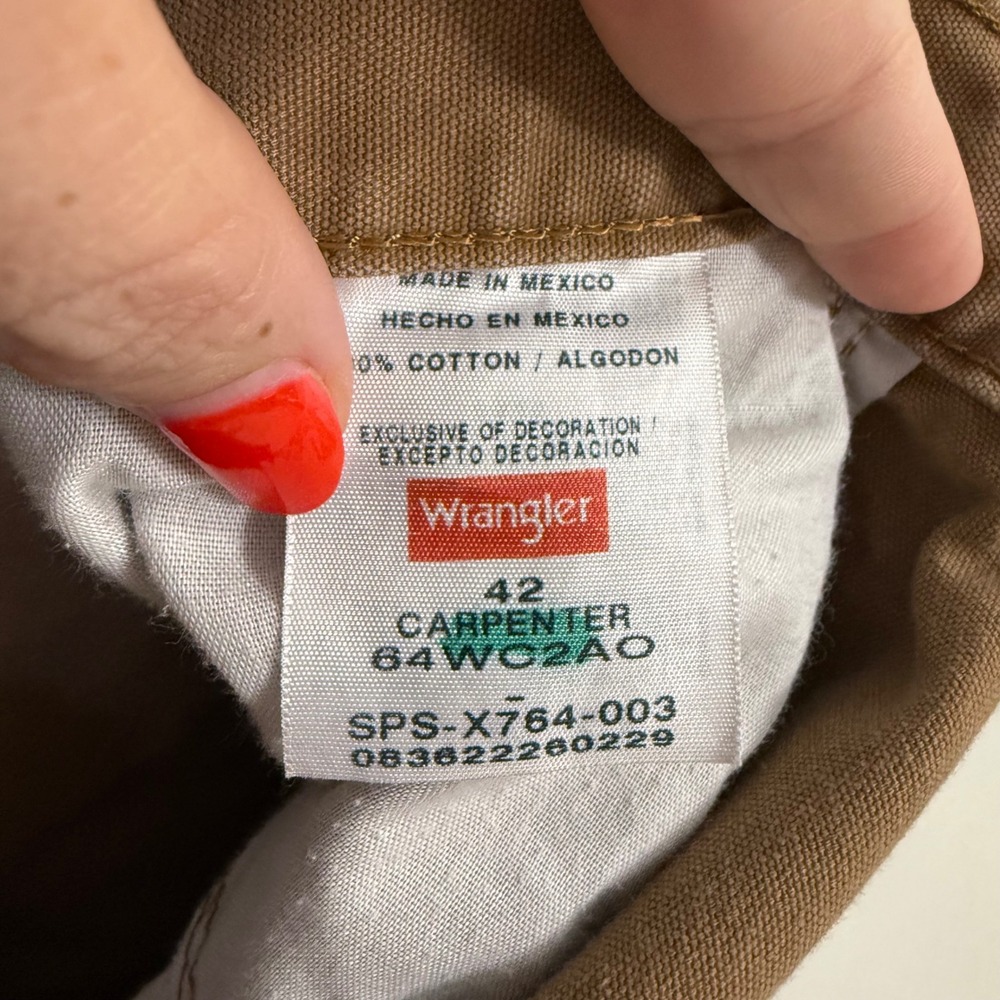 Wrangler Carpenter Shorts Work Utility Casual Brown Cotton Size 42 - Picture 5 of 5